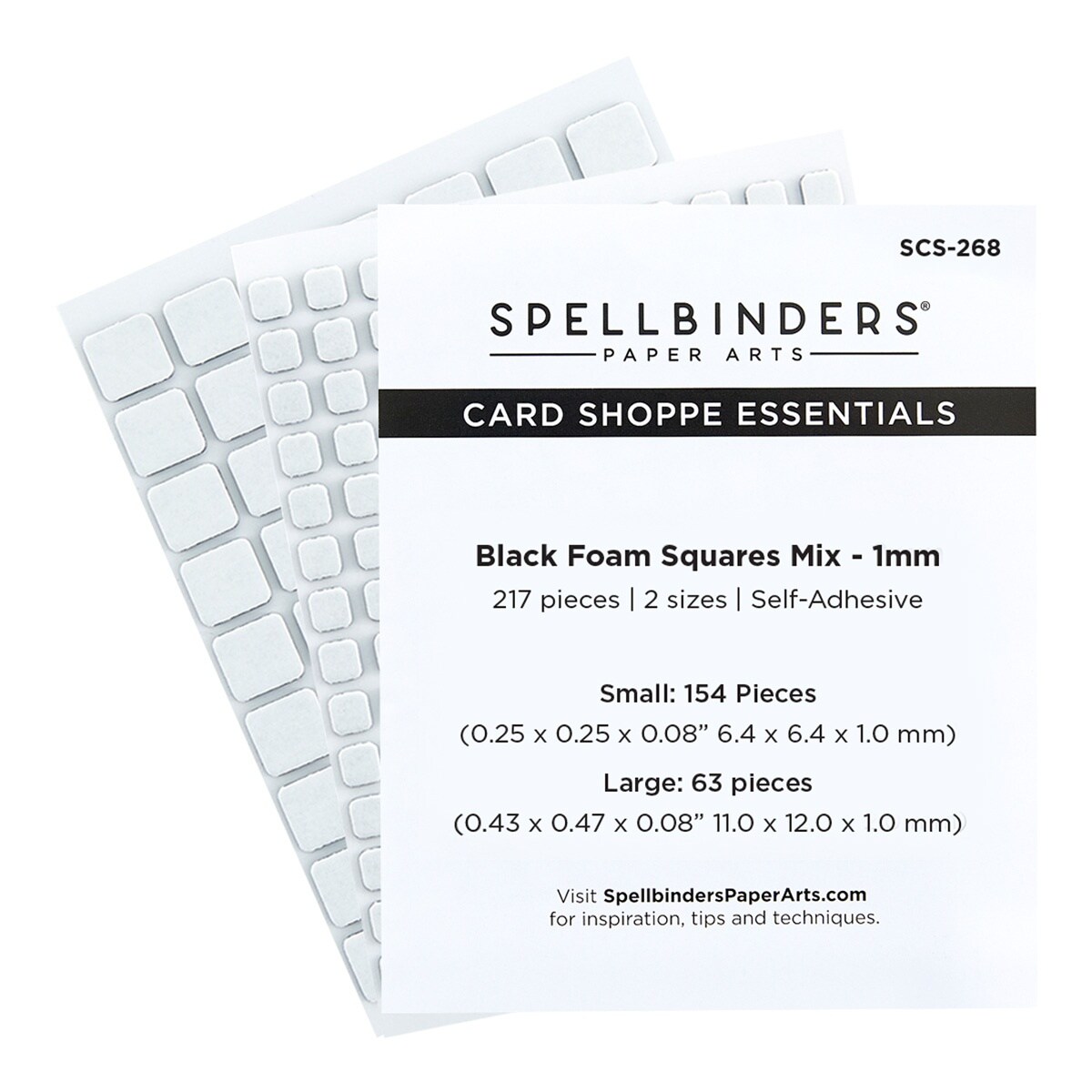 Spellbinders Card Shoppe Essentials Foam Squares Mix, Black, 1mm