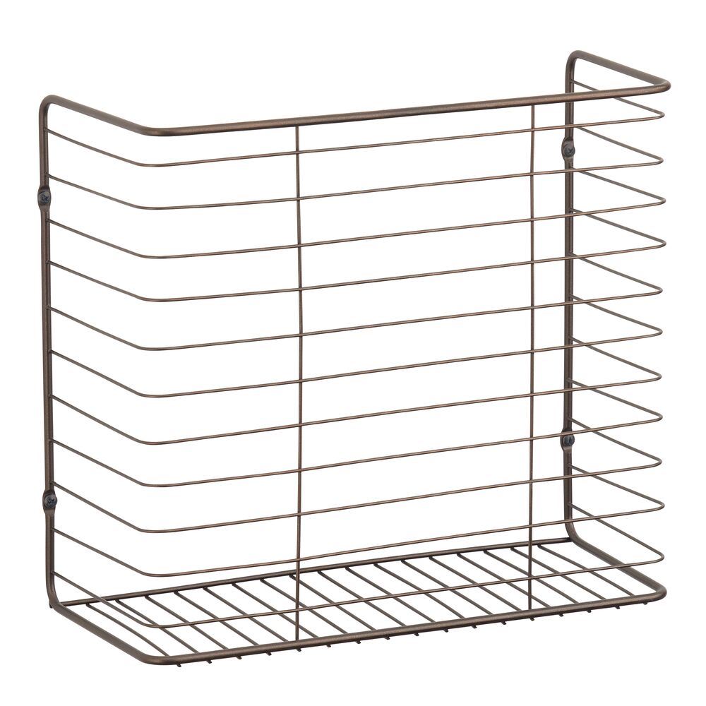 mDesign Wall Mount Metal Craft Storage Organizer Basket Bin