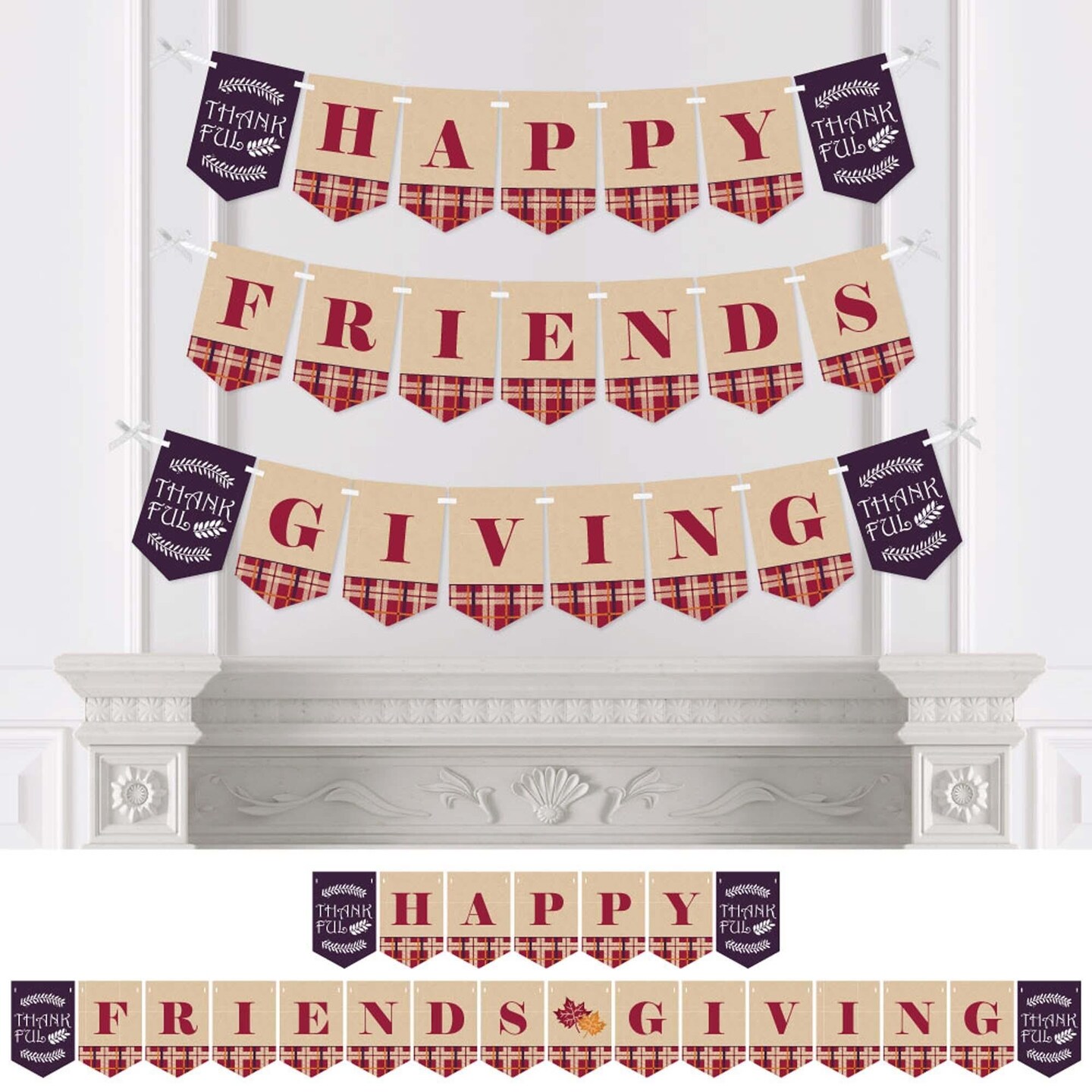 Big Dot of Happiness Friends Thanksgiving Feast - Friendsgiving Party Bunting Banner - Party Decorations - Happy Friends Giving