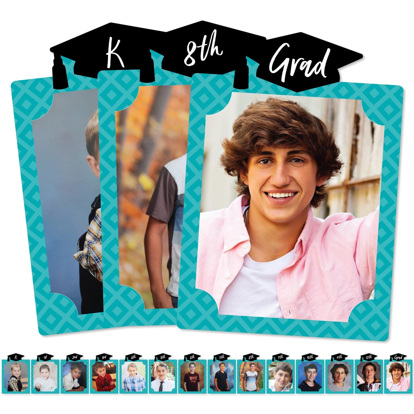 Big Dot of Happiness Teal Graduation 8 x 10 inches K-12 School Photo Holder - DIY Party Decor - Picturific Display