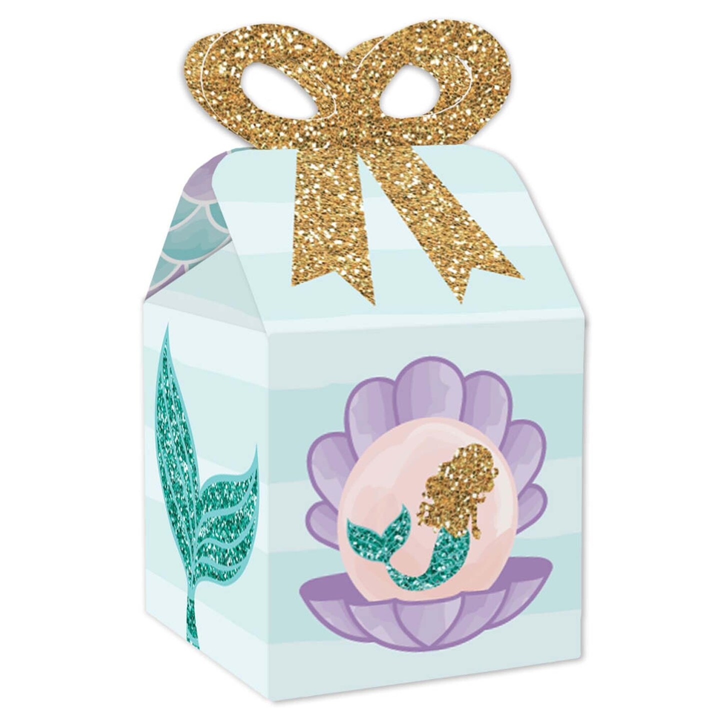 Big Dot of Happiness Let's Be Mermaids - Square Favor Gift Boxes - Baby ...