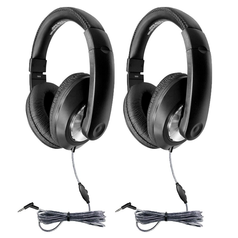 Smart-Trek Deluxe Stereo Headphone with In-Line Volume Control &#x26; 3.5mm TRS Plug, Pack of 2