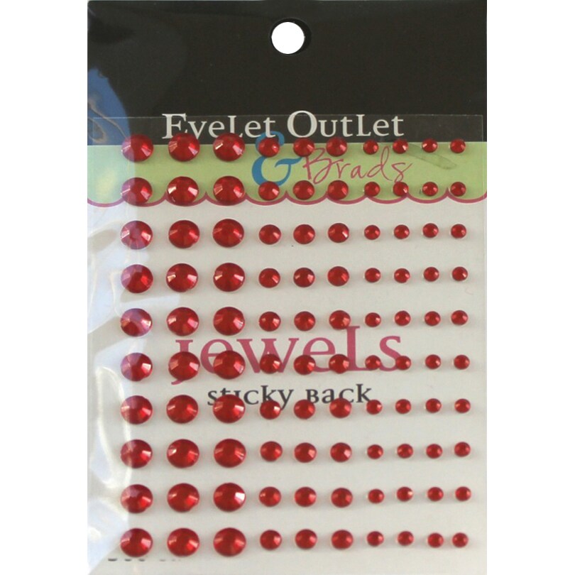 Eyelet Outlet Adhesive Jewels Multi-Size 100/Pkg-Red