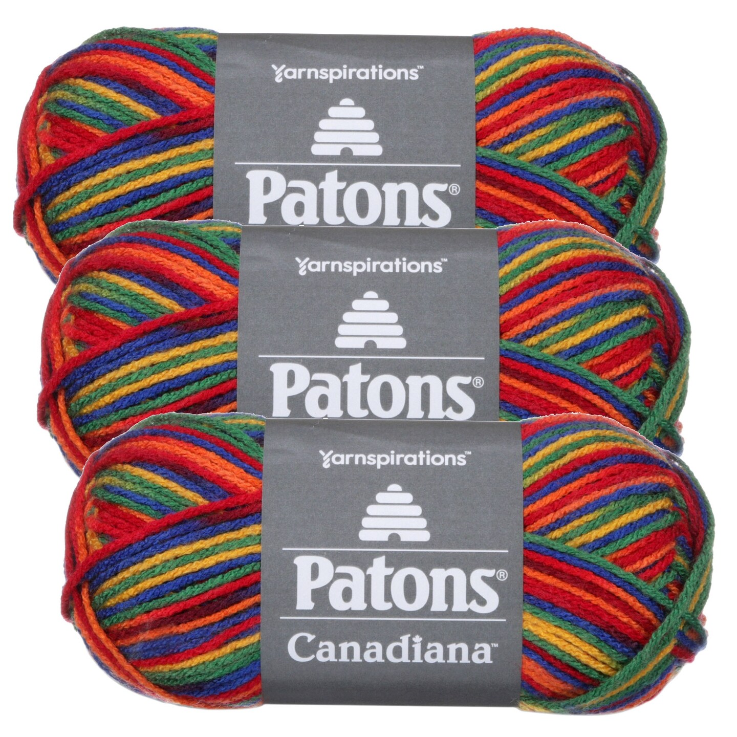 (Pack of 3) Patons Canadiana Yarn - Ombres-Rainbow