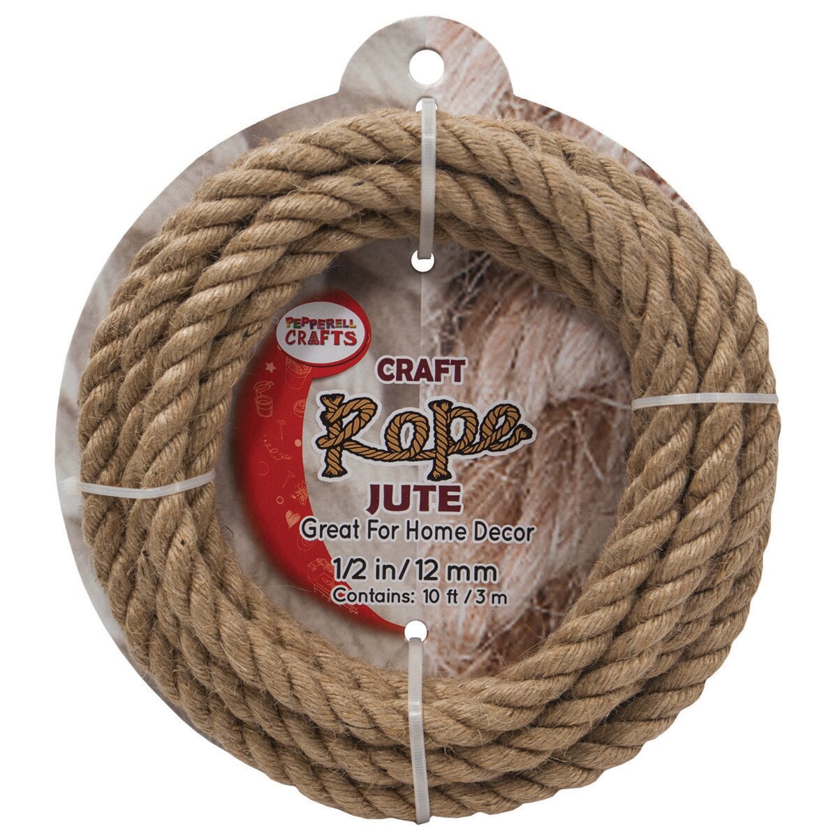 Pepperell Jute Craft Rope .5X10'-Natural