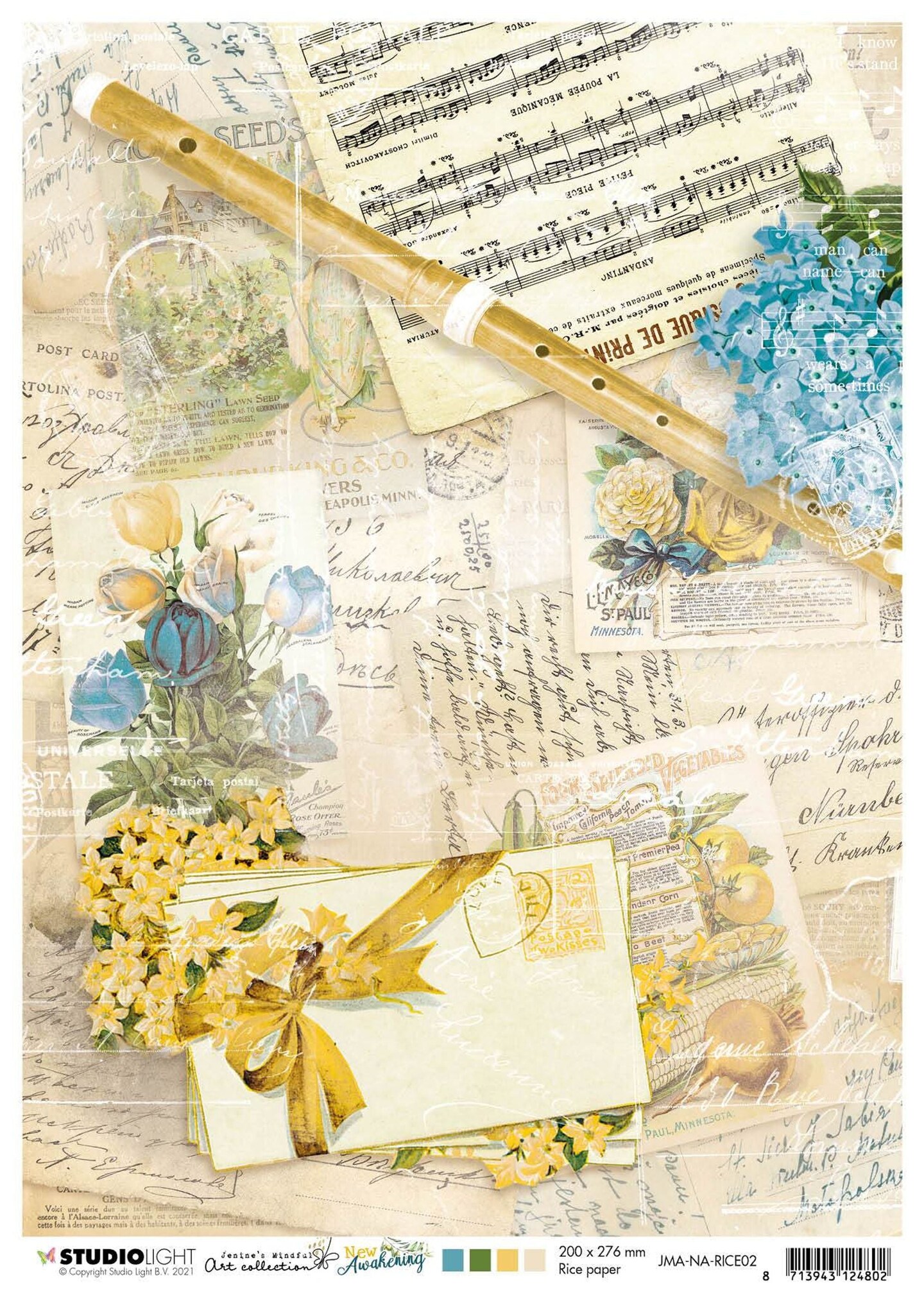 Studio Light JMA Rice Paper Flute, sheet Music, Notes New Awakening 210X297mm nr.02