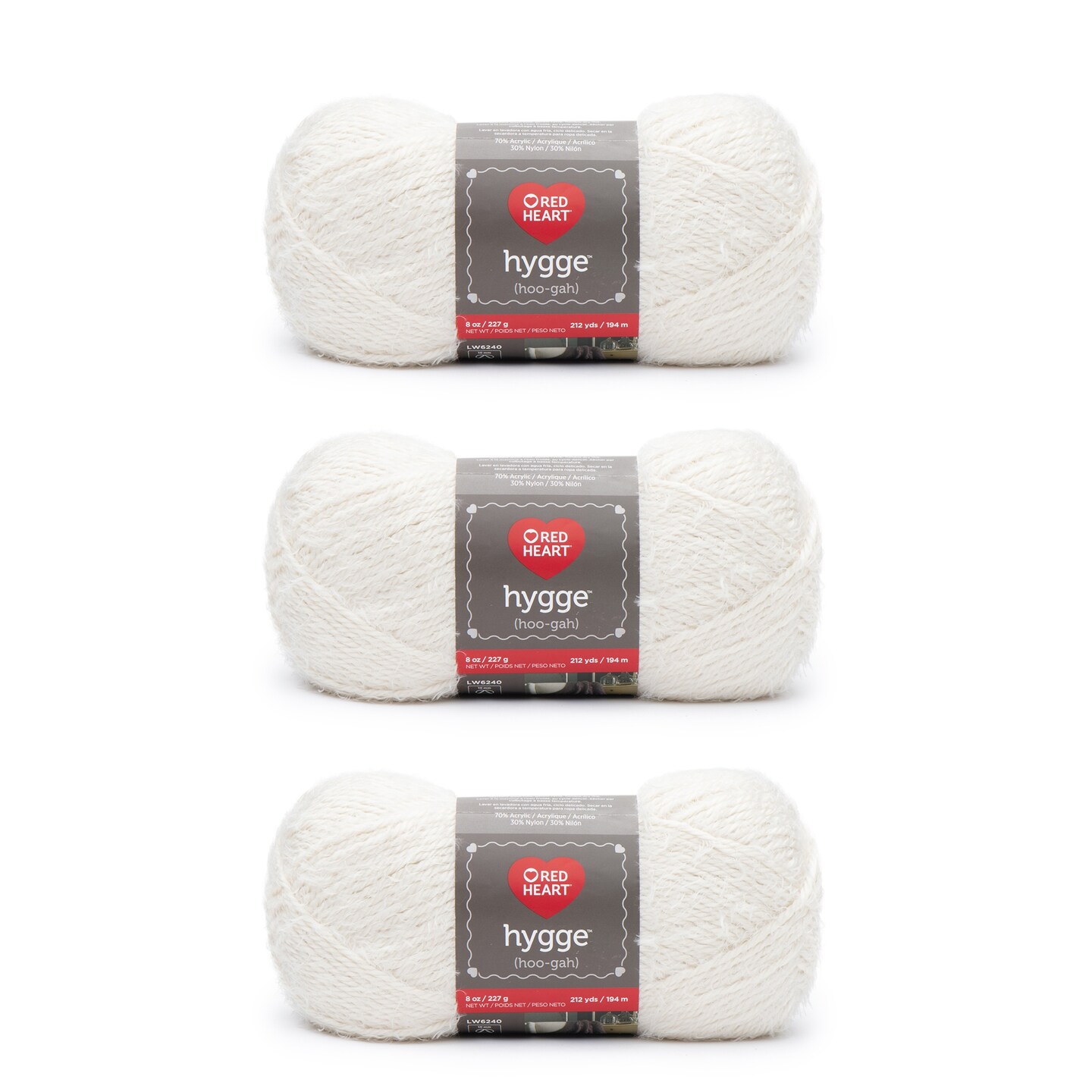 Red Heart Hygge Pearl Yarn 3 Pack of 227g/8oz - Acrylic Blend - 5 Bulky - 212 Yards - |
