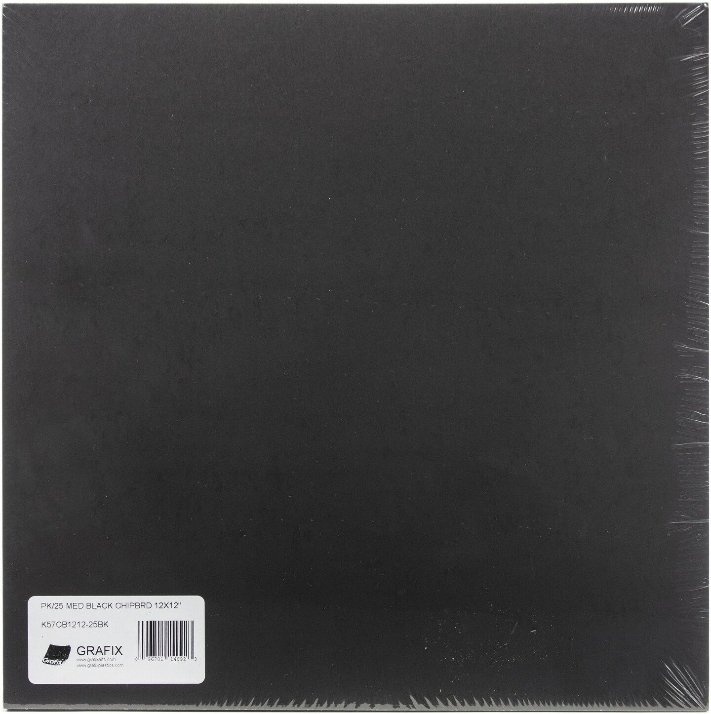 Grafix 12x12 Medium Weight Chipboard Sheets 25PK Black