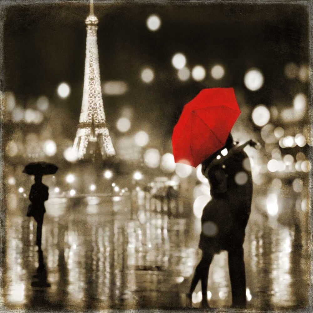 A Paris Kiss Poster Print by Kate Carrigan # KC7398