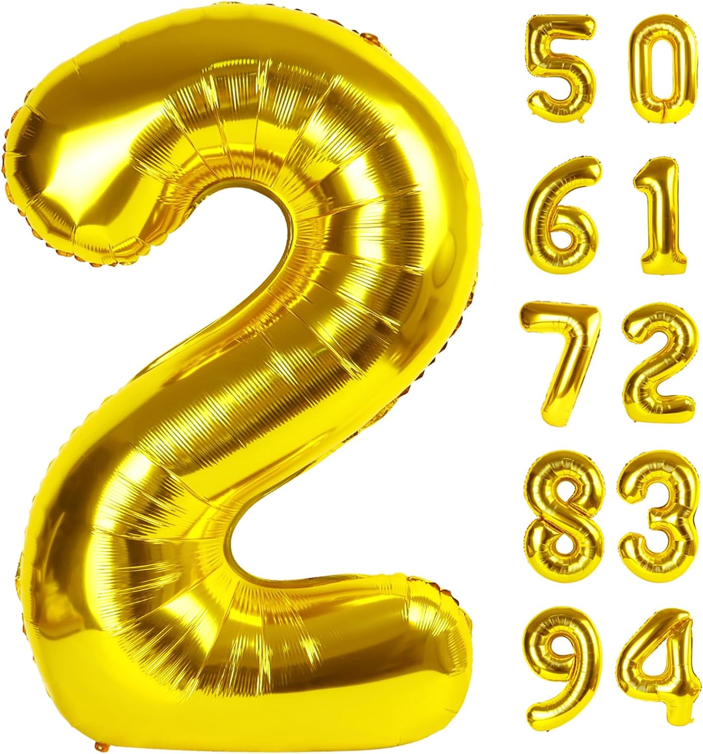 Gold 2 Balloon, Number Balloon 40 Inch, Two Balloon Number Birthday ...