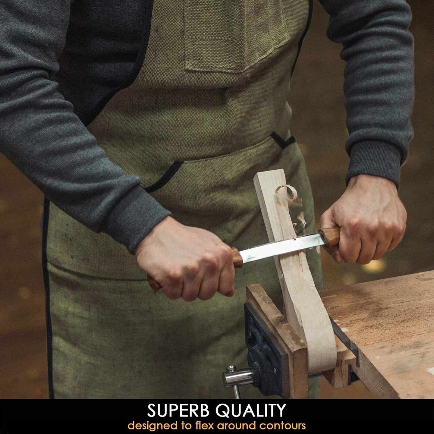 BeaverCraft Draw Knife DK1-4,3" Straight Shave Wood Carving Tools Woodworking Hand Tool Wood Carving Draw Knife