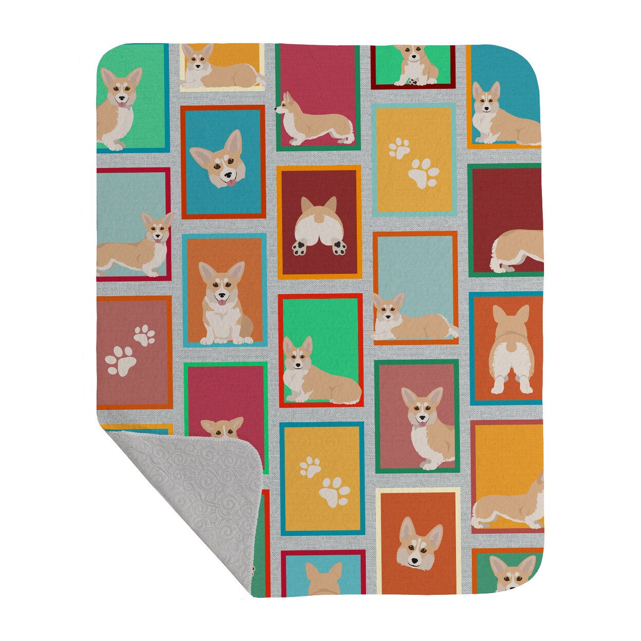 Caroline&#x27;s Treasures Lots of Fawn Pembroke Corgi Quilted Blanket 50x60