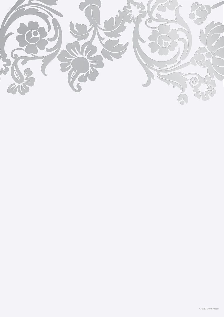 Great Papers! Flat Card Invitation and Envelopes, Damask with Silver Foil, 5.5" x 7.75", Printer Compatible, 10 Invitations/10 White Envelopes