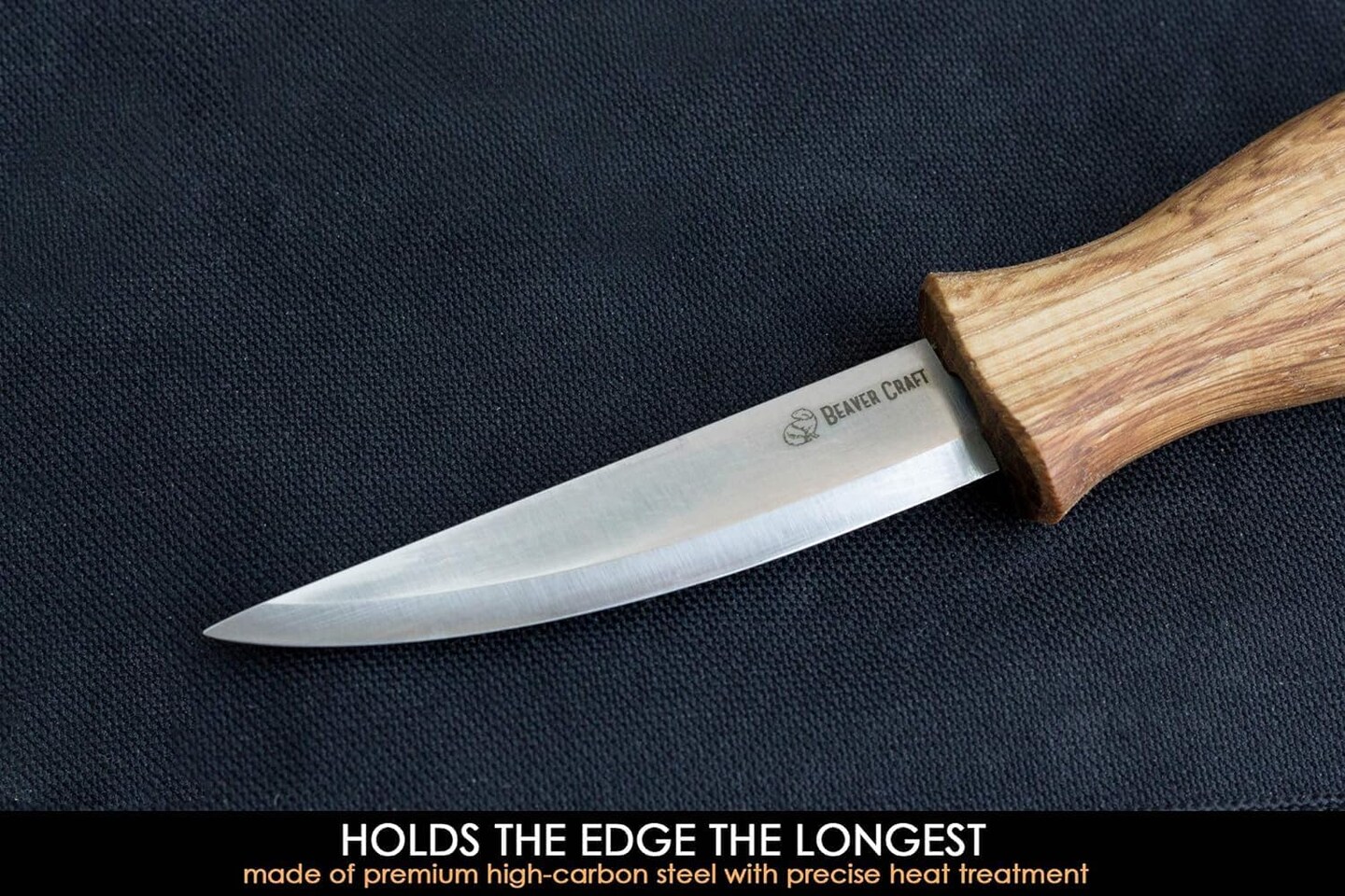 BeaverCraft Wood Carving Knife for Whittling Sloyd Knife C4 3.14&#x22; Wood Whittling Knife for Roughing Wood Carving Chisel Knife for Beginners and Profi - Spoon Carving Tools Knives for Woodworking