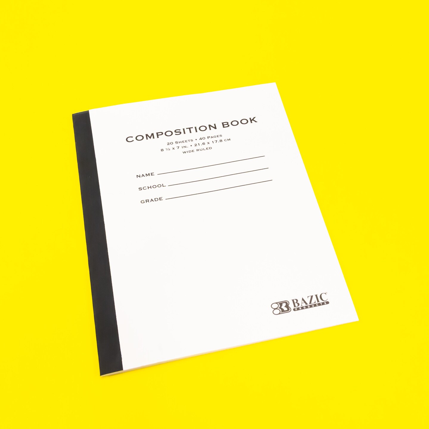 BAZIC Composition Book Manila Cover 8.5&#x22; x 7&#x22; 20 Ct.