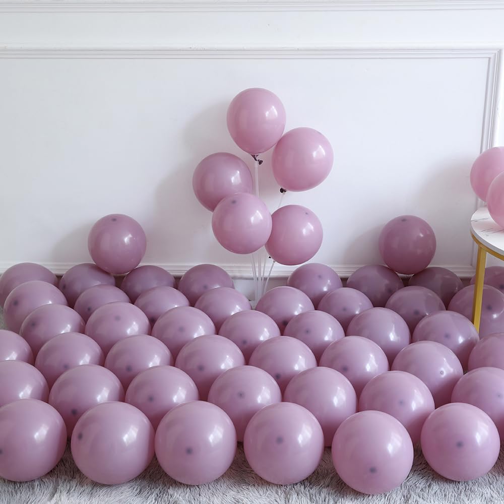 146pcs Dusty Purple Balloon Garland Arch Kit, Double-stuffed Pink Sand White Chrome Rose Gold Balloons for Wedding Birthday Baby Shower Bachelor Bridal Shower Lavender Party Decorations