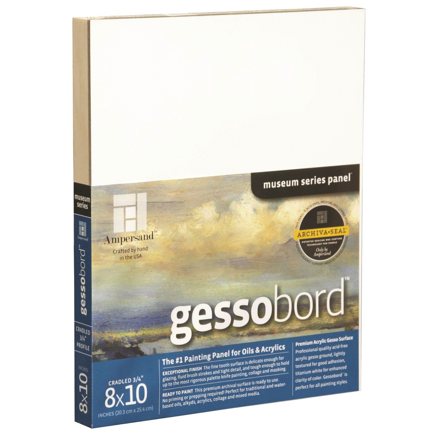 Ampersand Art Supply Gesso Wood Painting Panel Museum Series Gessobord