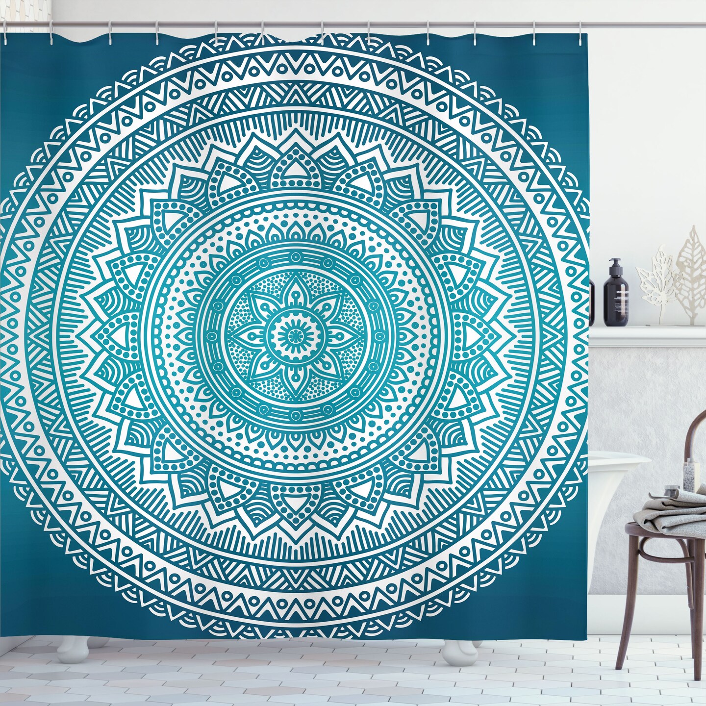 Dark turquoise shower deals curtain