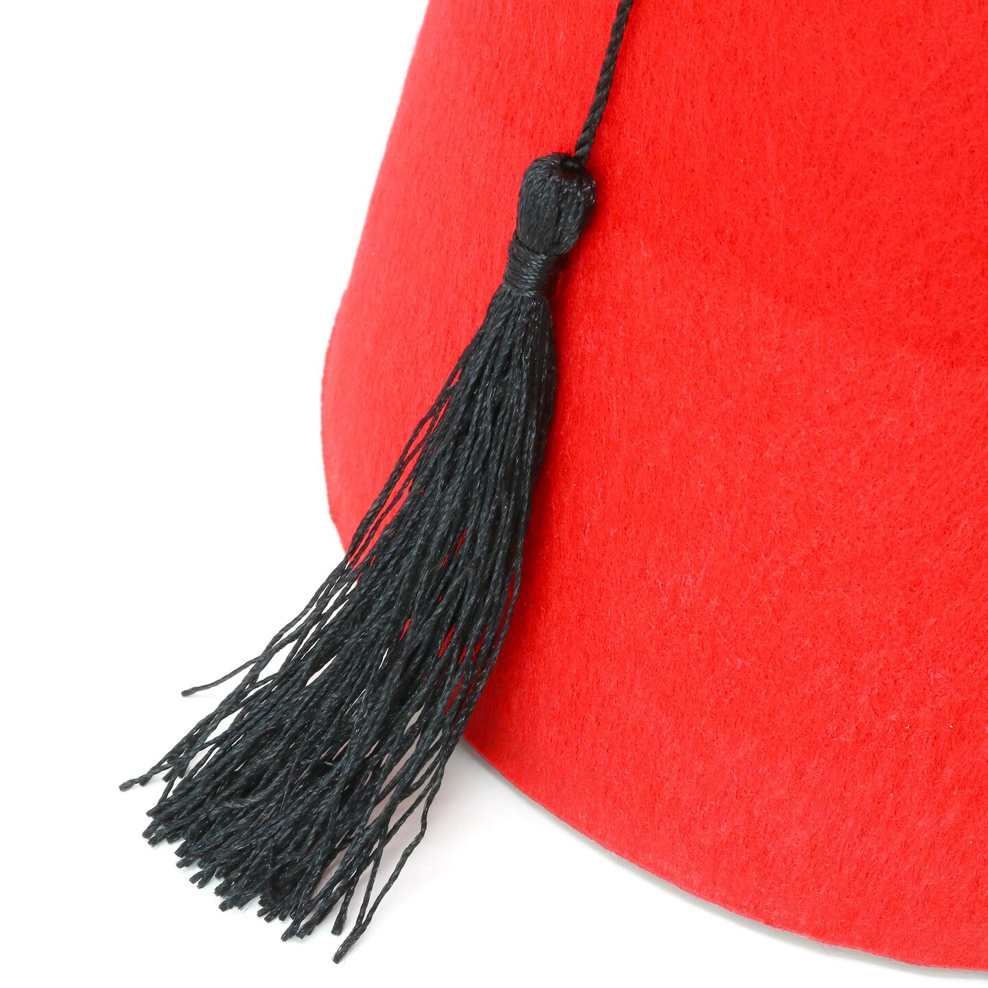 Arabian Red Fez Hat - Moroccan Costume Accessory Fez Hats with Black Tassel - 1 Piece