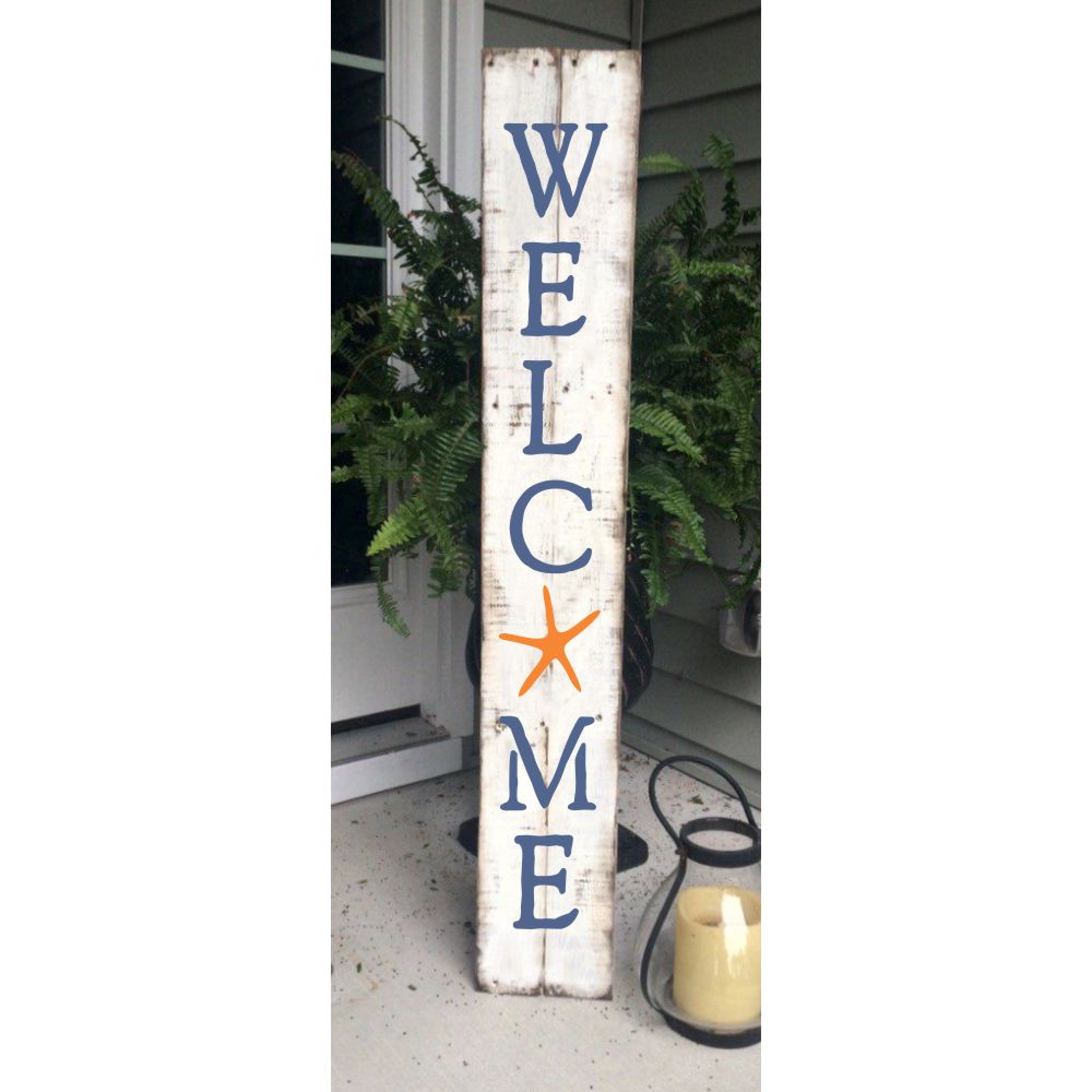 Welcome Starfish Vertical Porch Stencil