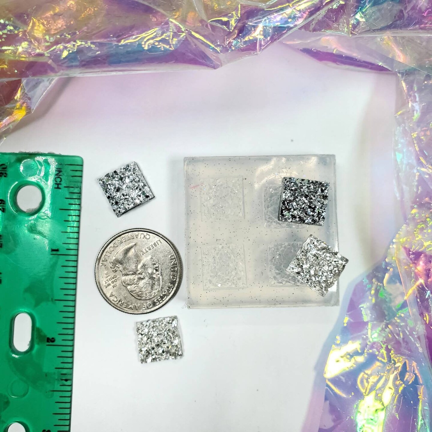 Square Druzy Chunky Stud Silicone Mold(B4)