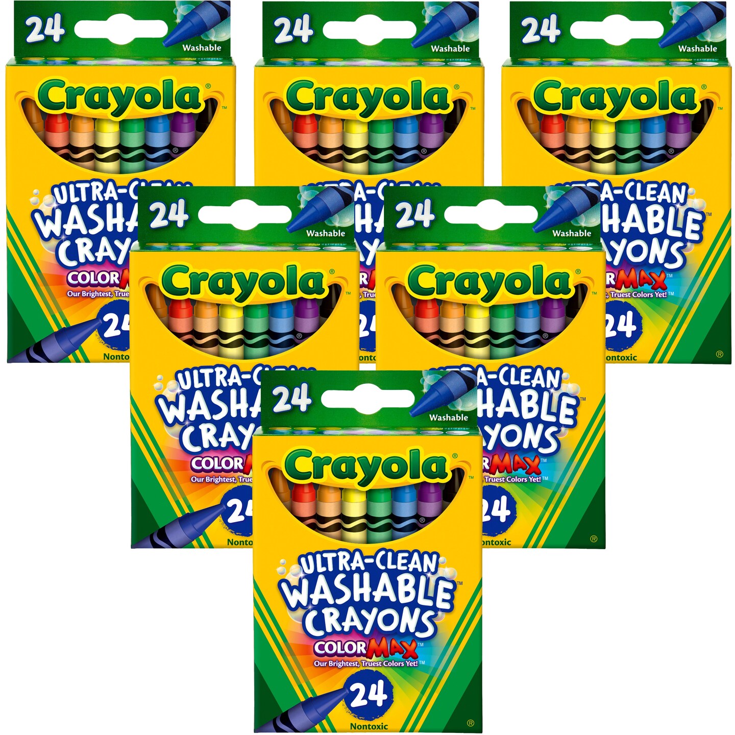 Multipack of 6 - Crayola Washable Crayons-24/Pkg