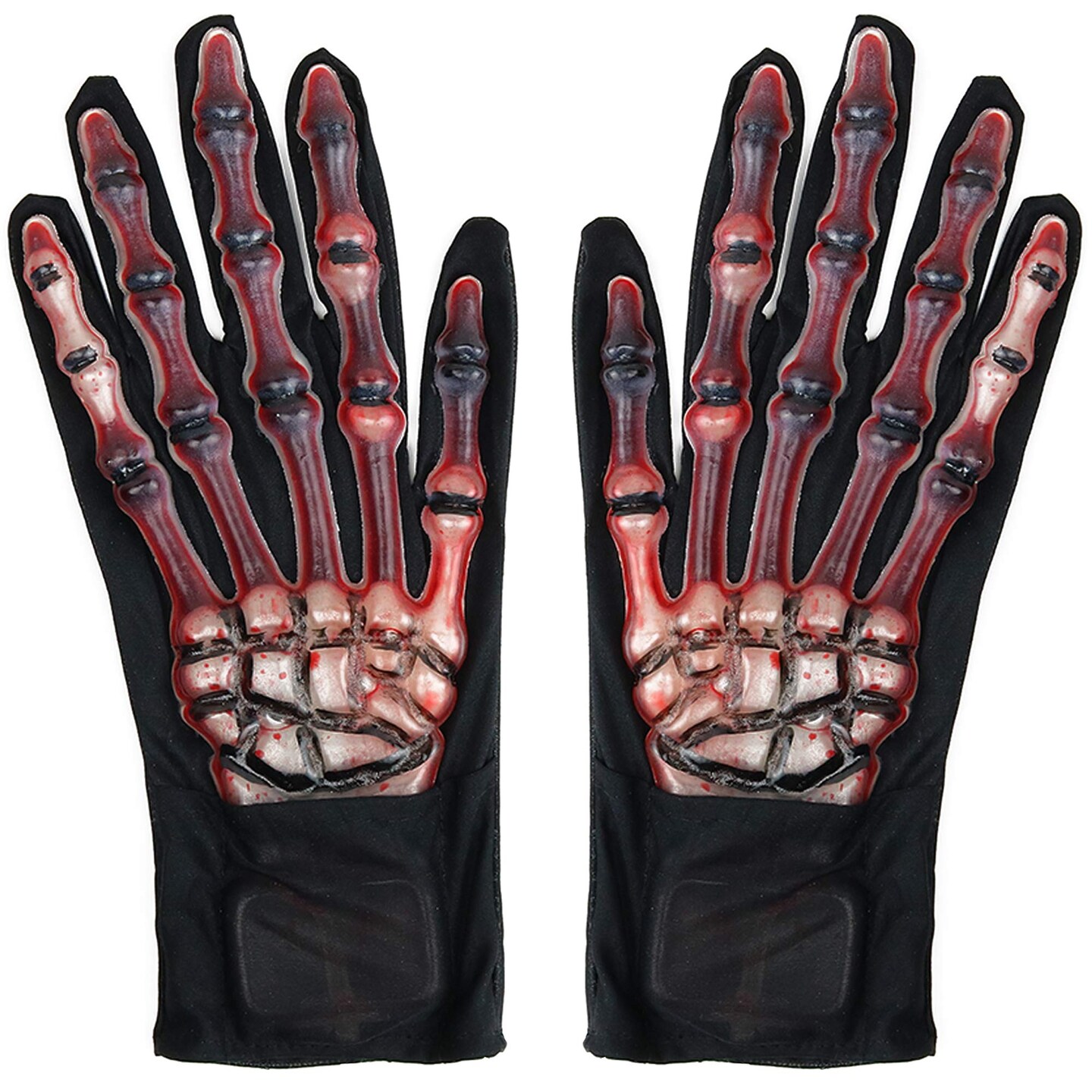Blood Zombie Skeleton Gloves - Skeleton Hands with Realistic Blood Costume Accessories Gloves - 1 Pair
