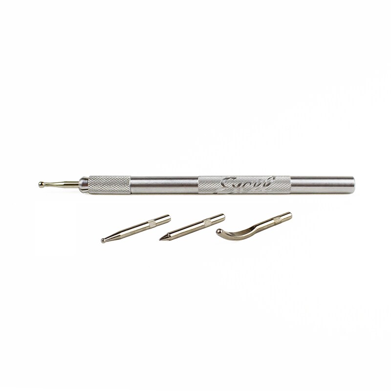 Excel Blades Embossing Tool Stylus & Burnisher Set - 4 Tips for Paper, Leather, Clay & Fondant