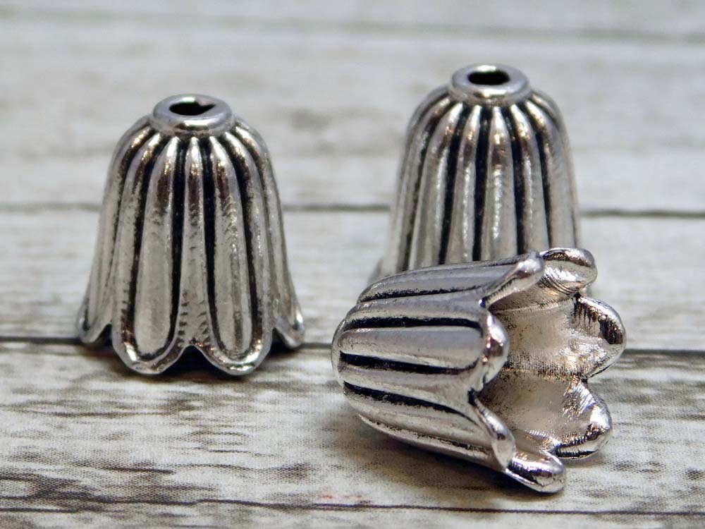 *20* 10mm Antique Silver Bead/Tassel Caps