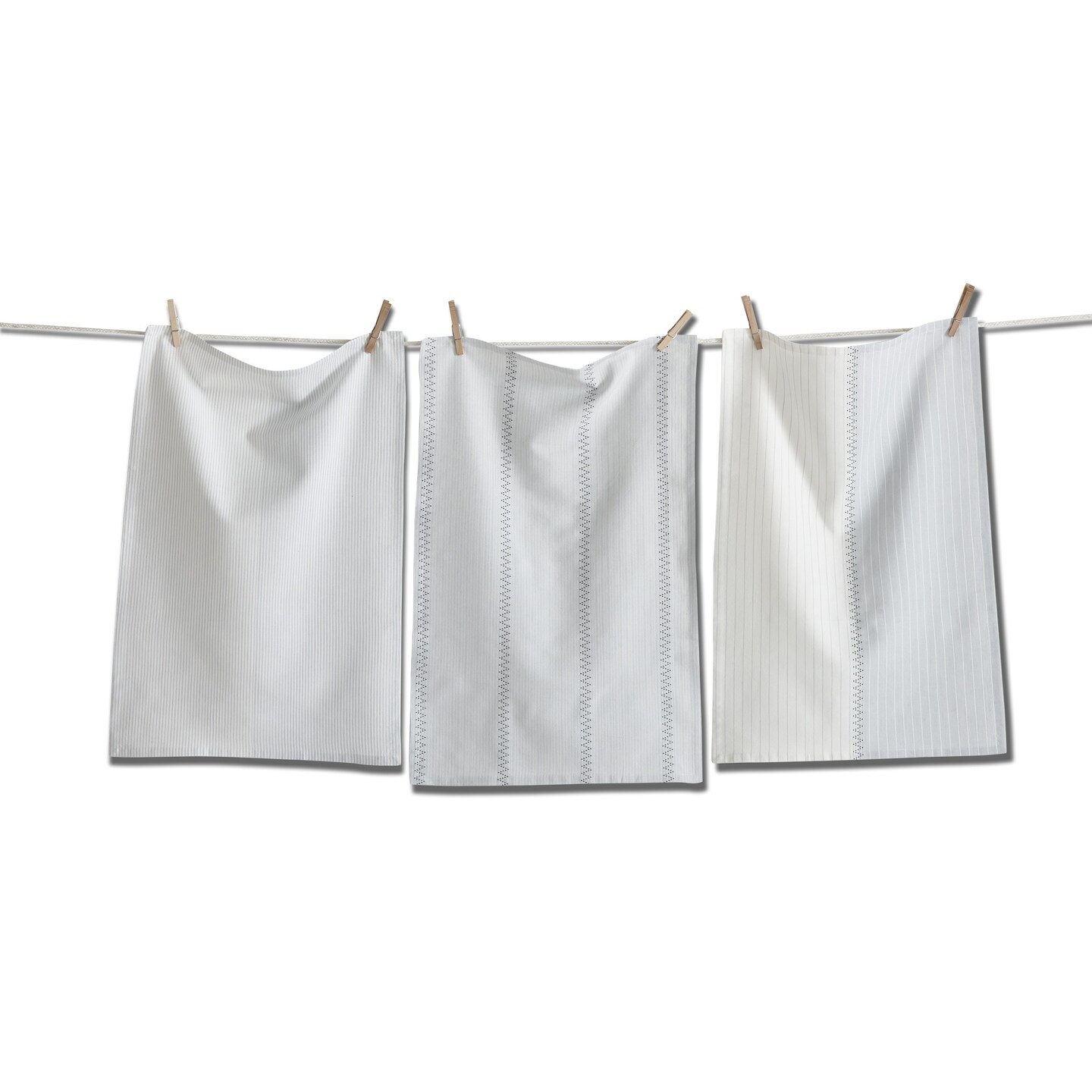Botanica Flour Sack Dishtowel Set Of 3 Gray