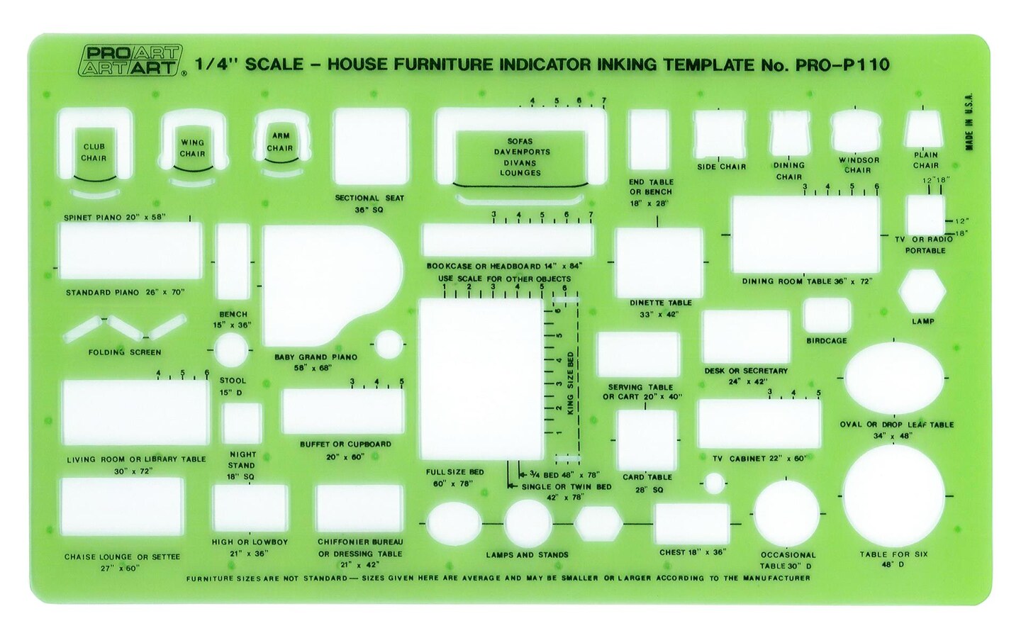 Pro Art Template Inking House Furniture Ind 1/4&#x22;