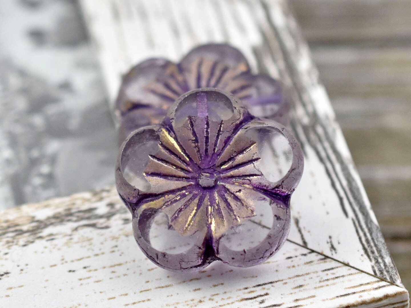 21mm Purple Bronze Washed Crystal Hibiscus Flower Bead Michaels