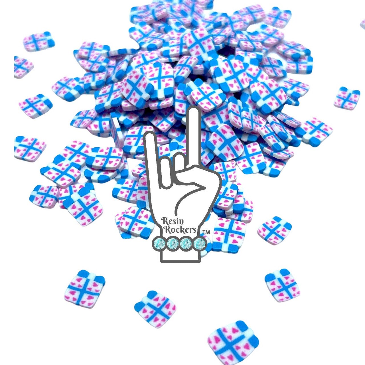 Birthday Gift Present Shaped Polymer Clay Pieces for Epoxy and UV Resin Art