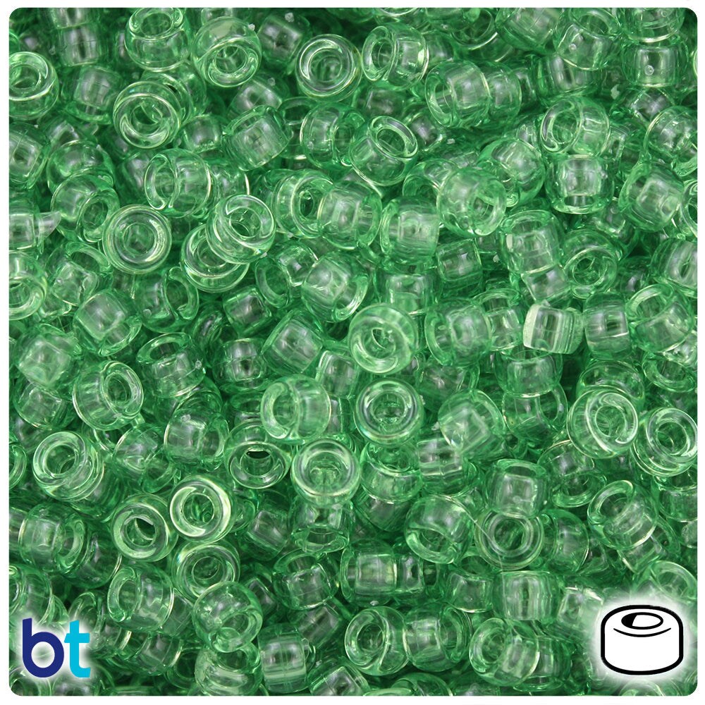 BeadTin Black Opaque 6.5mm Mini Barrel Plastic Pony Beads (1000pcs)