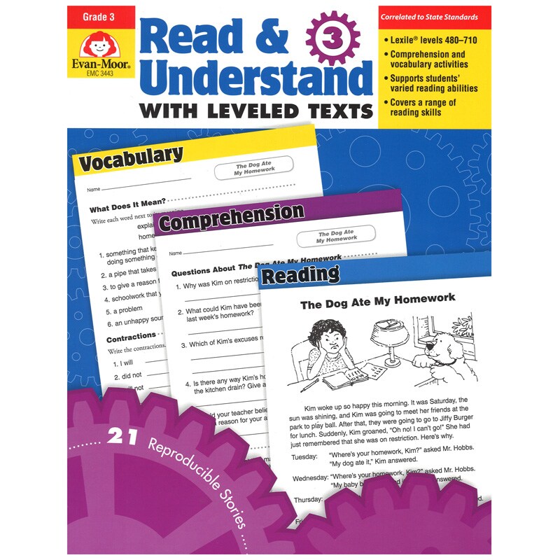 Read &#x26; Understand with Leveled Texts Book, Grade 3