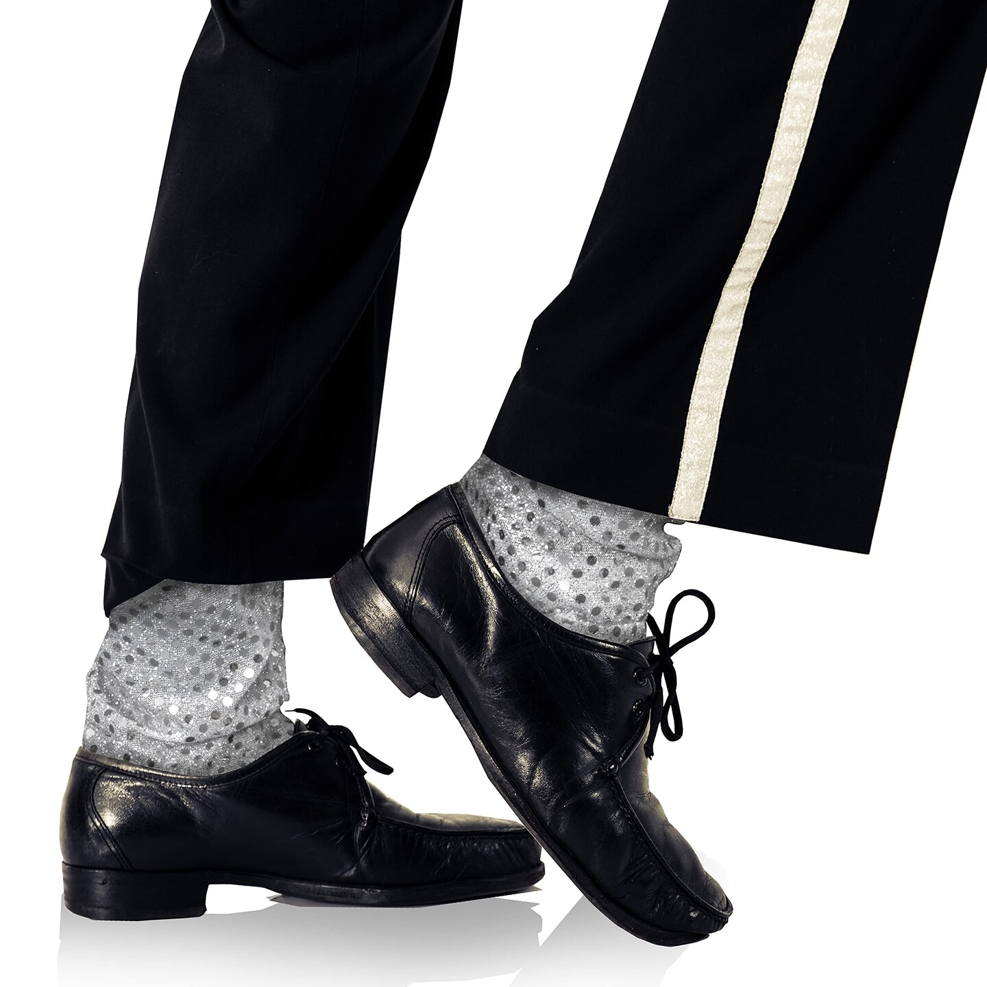 Wudlad Silver Sequin MJ Costume Glitter Socks - Michael Fake  Socks Jackson MJ Sparkle Dance Party Retro Silver Sequined Shiny Half Sock  Cover Cuffs Jackson Costumes Accessories : Clothing, Shoes 