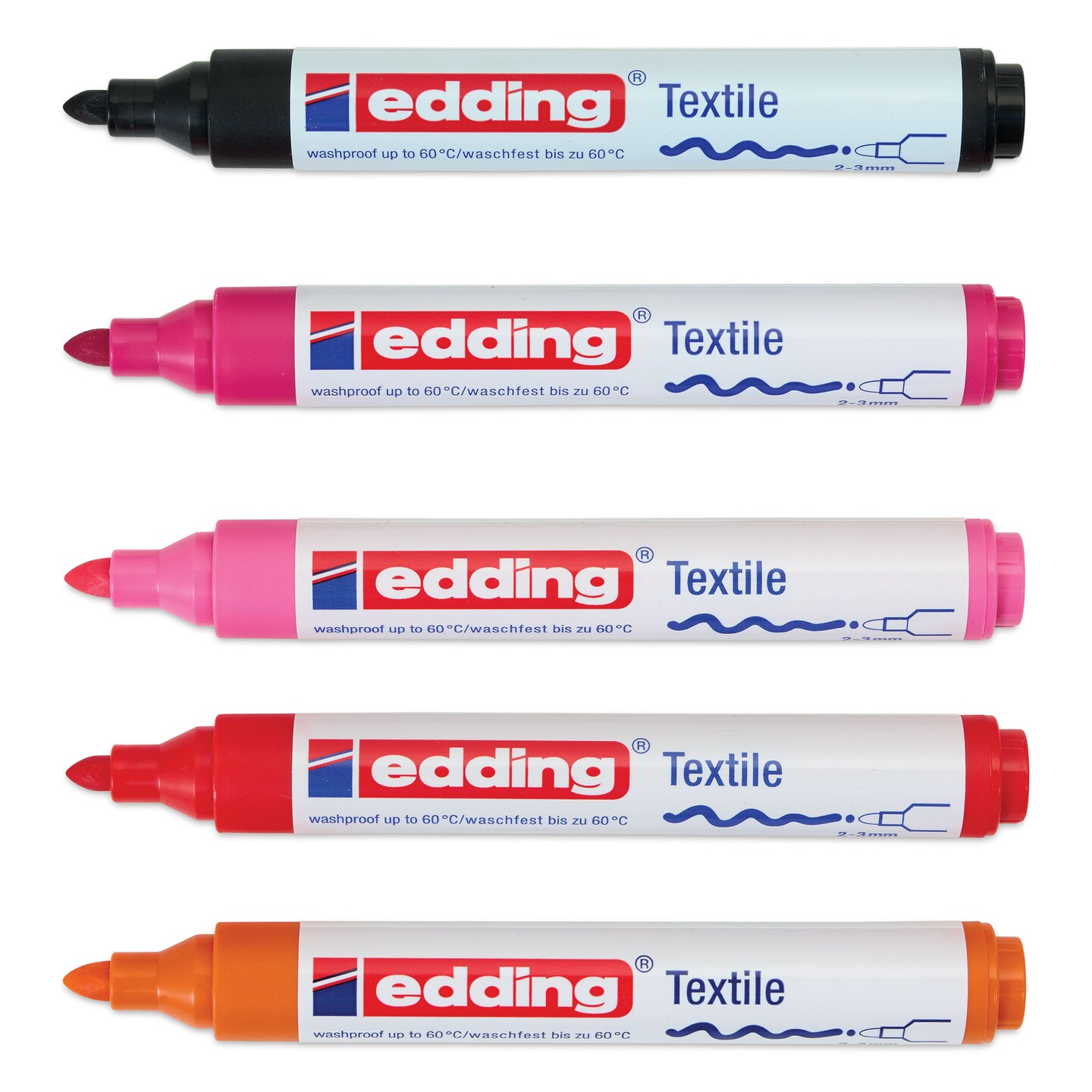 Textile Marker, 5 colours