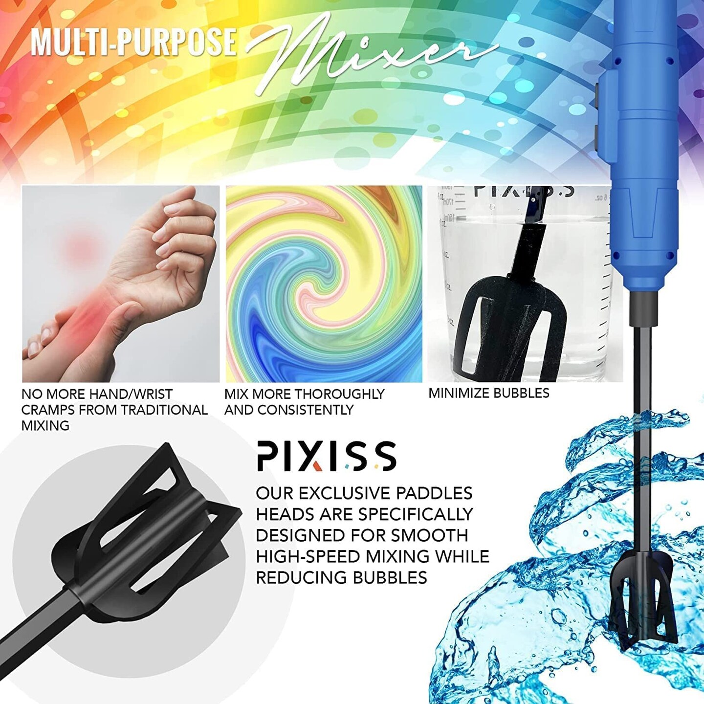 Pixiss Premium Resin Mixer - Handheld Rechargeable Epoxy Mixer, Epoxy  Resin