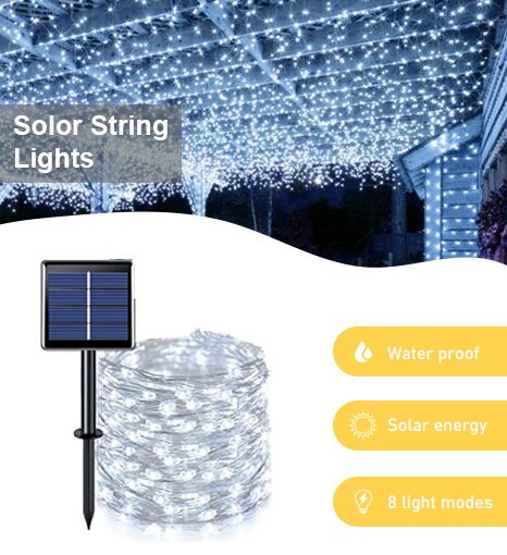 Perfect Holiday 200 LED Mini Micro Solar String Light With Copper Wire