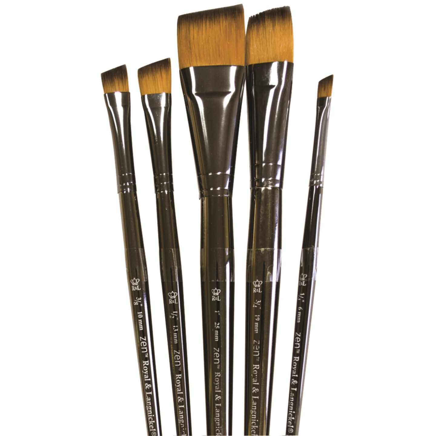 Royal & Langnickel Zen 5 Piece All Media Angular Paint Brush Set | Michaels