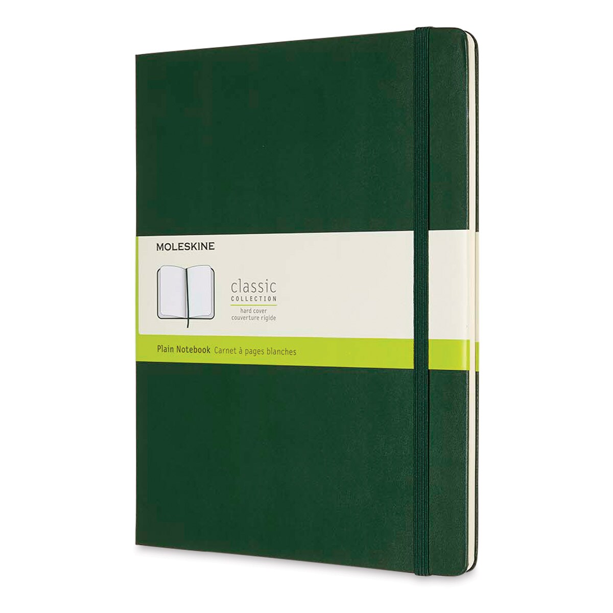 Moleskine Classic Hardcover Notebook - Myrtle Green, Blank, 9-3/4&#x22; x 7-1/2&#x22;