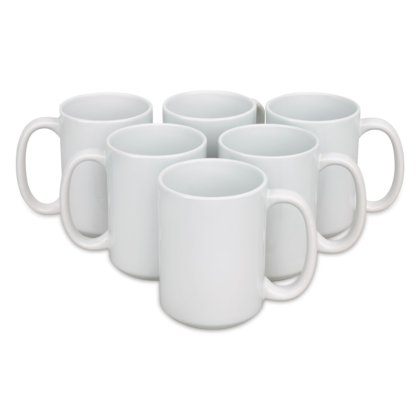 Craft Express Sublimation Printing Ceramic Mug - 15 oz, Pkg of 6
