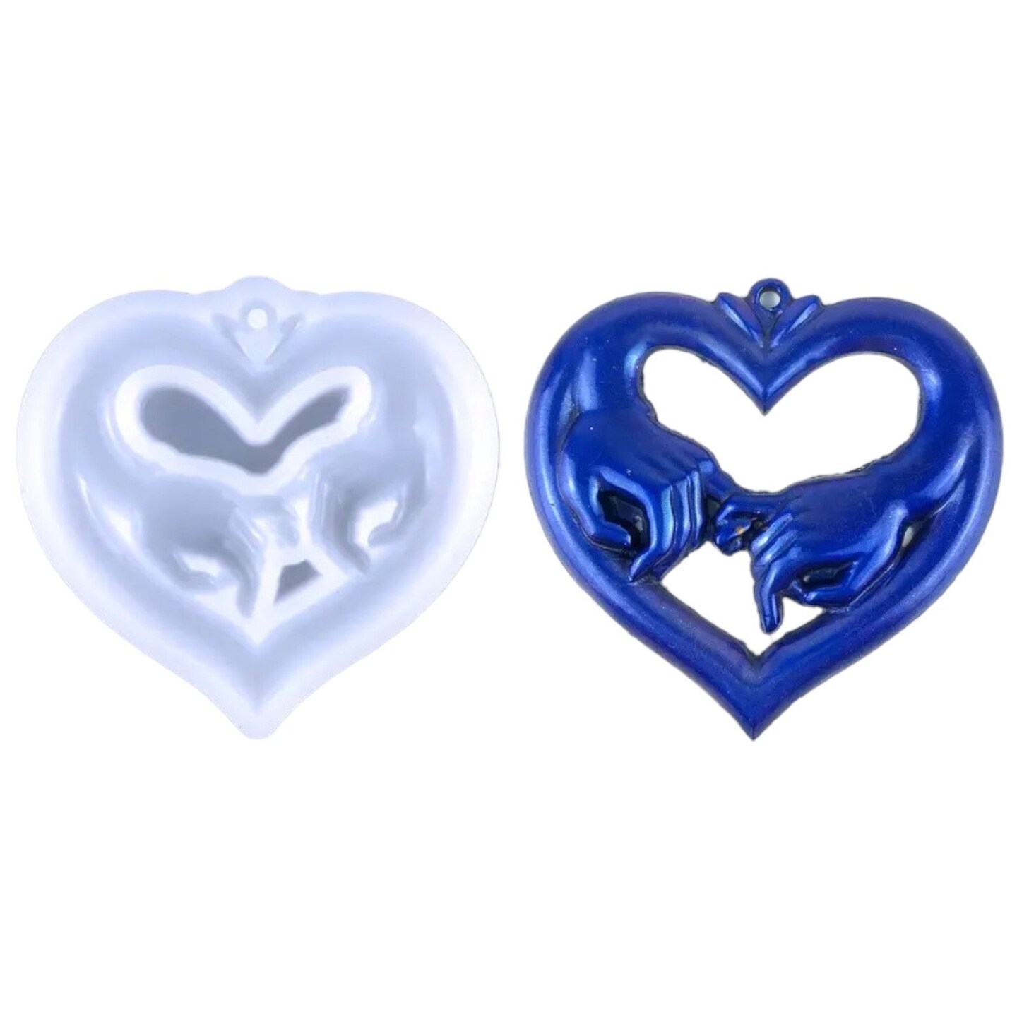 Mother&#x27;s Hand Heart Keychain or Ornament Mold for Epoxy or UV Resin