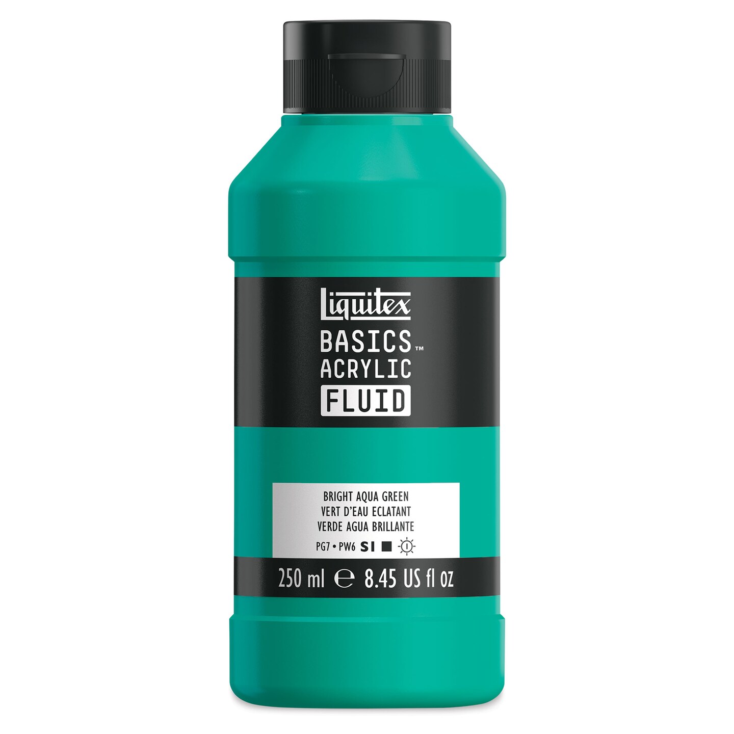Liquitex Basics Acrylic Fluid Paint - Bright Aqua Green, 250 ml