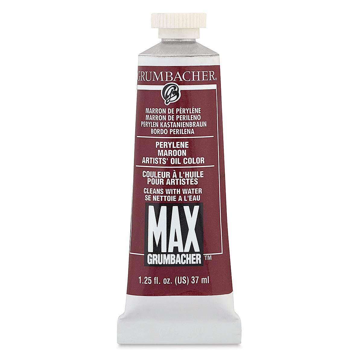 Grumbacher Max Artists&#x27; Water Miscible Oil Color - Perylene Maroon (Anthraquinone), 37 ml tube