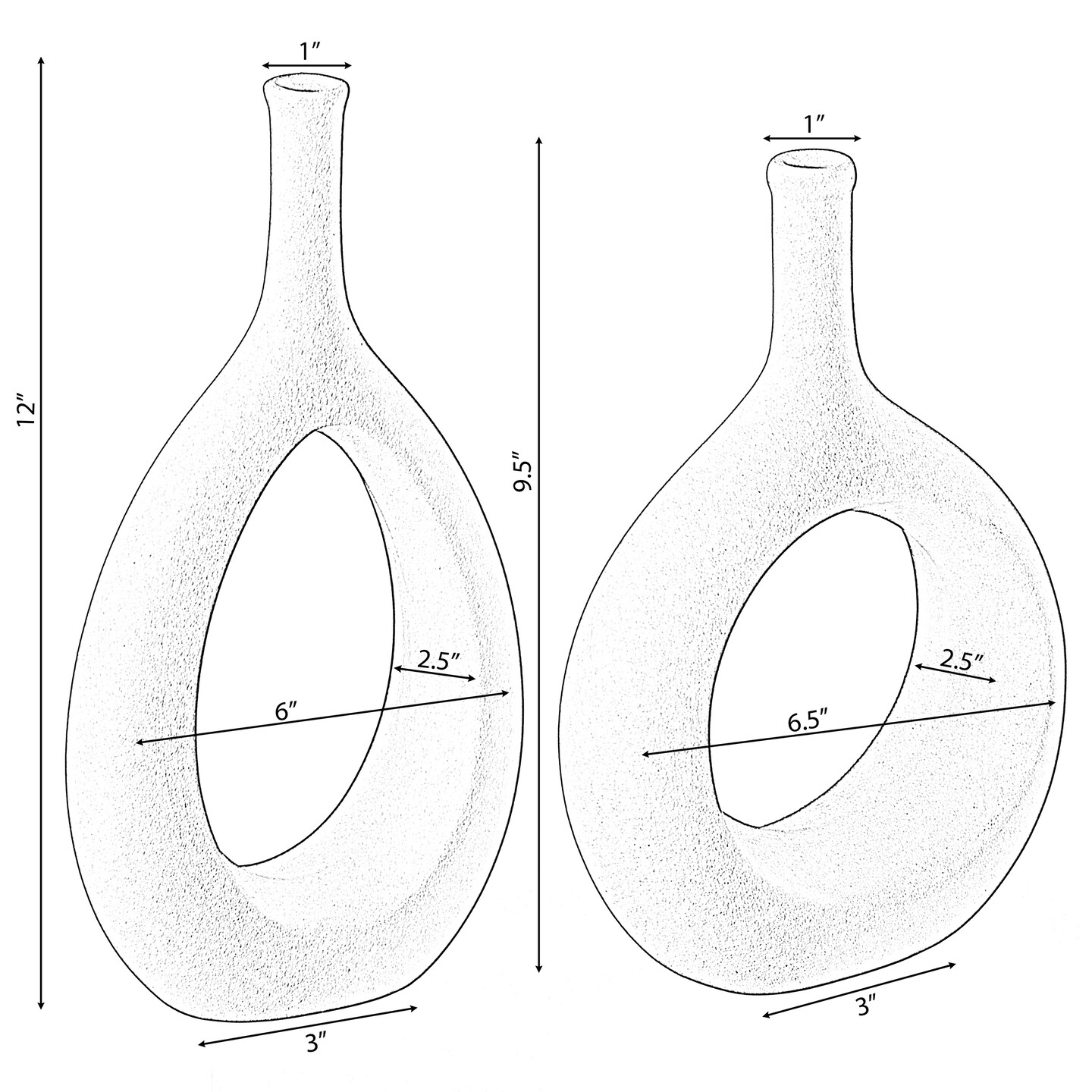 Contemporary White Ceramic Unique Shaped Flower Table Vase Centerpiece