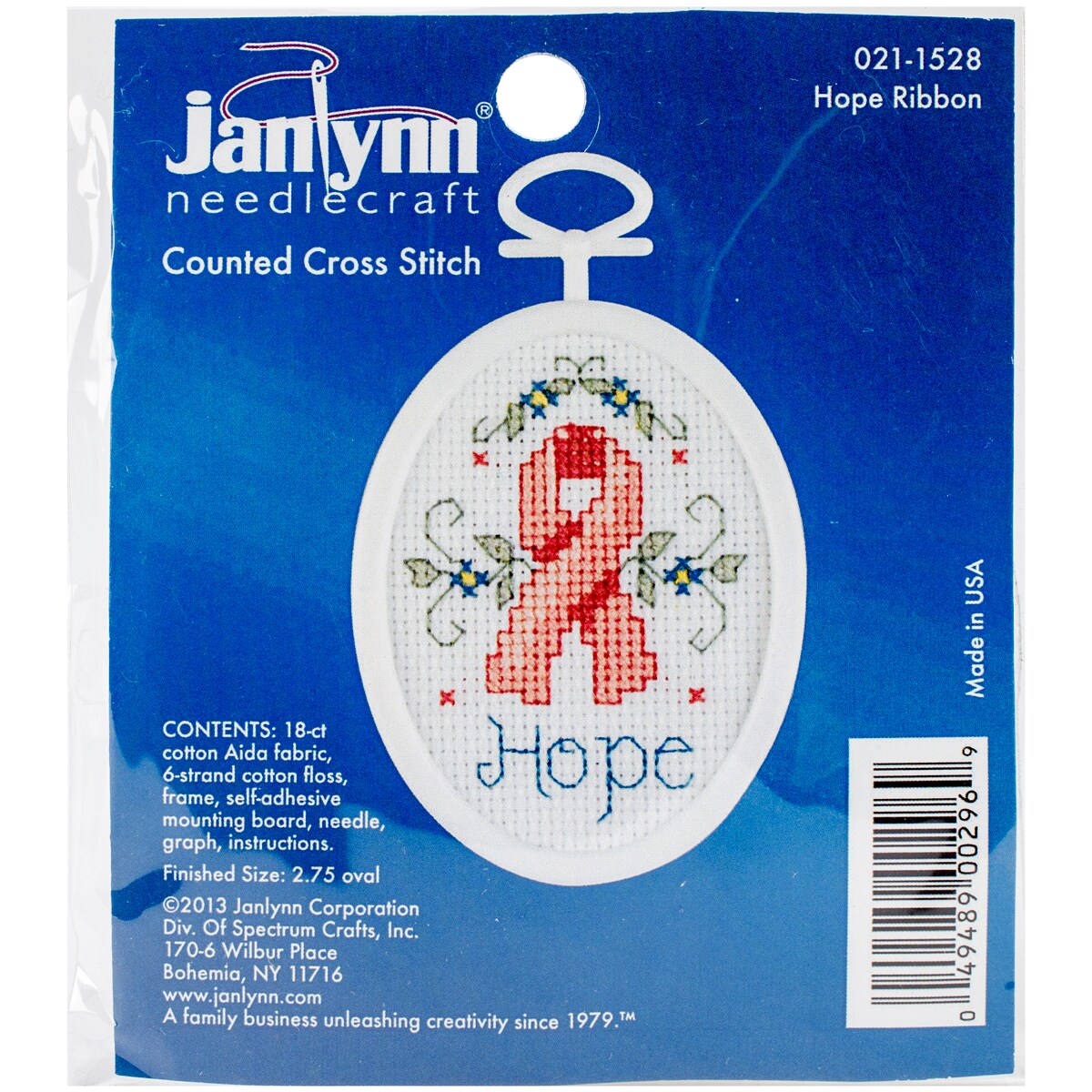 Janlynn Mini Counted Cross Stitch Kit 2.75" OvalHope (18 Count) Michaels