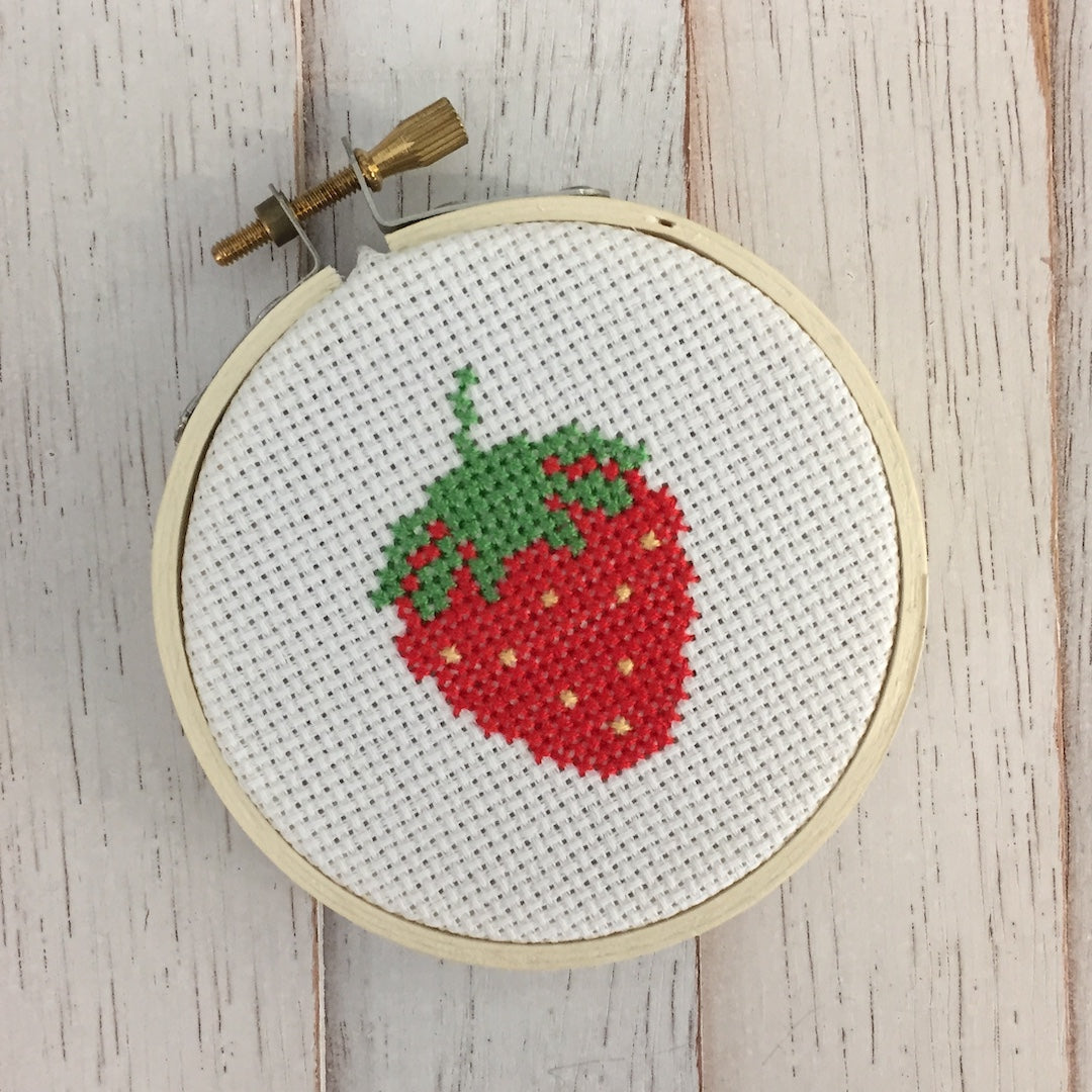 DIY Kit, Strawberry Cross Stitch Kit for Beginners