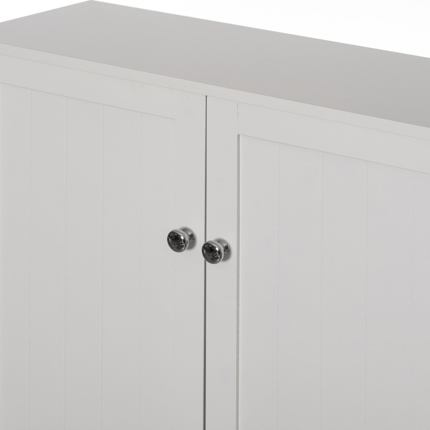 White Over the Toilet Standing Cabinet Organizer for Bathroom with Open Shelf
