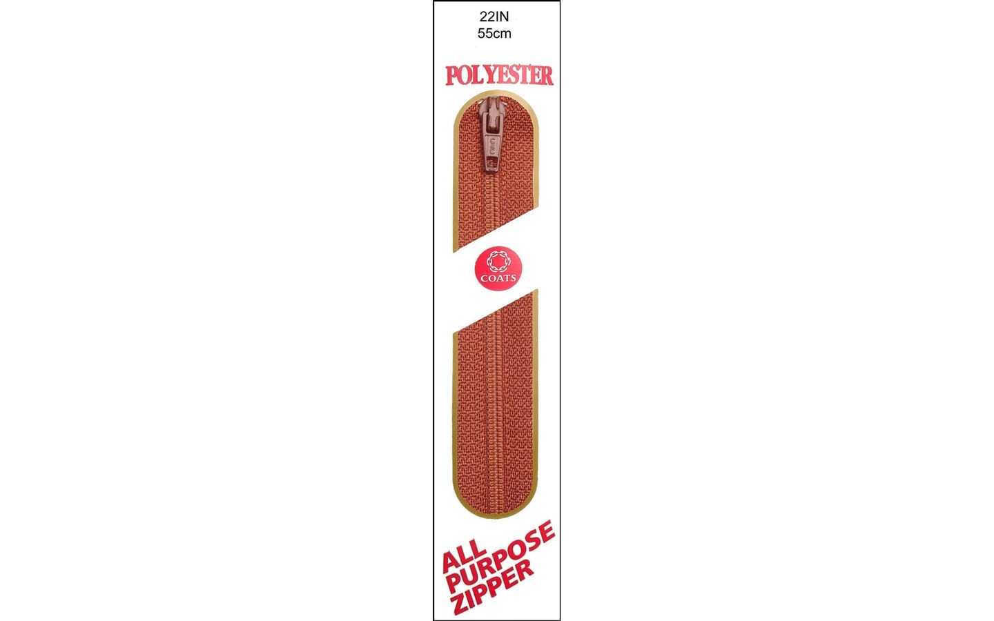 C&#x26;C Poly All Purpose Zipper 22&#x22; Rust